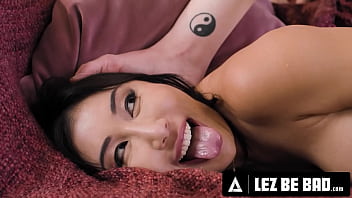 Preview 3 of Cartoon Doremon Porn Videos - LEZ BE BAD - Stacked Babe Enjoys Getting Assfucked With A Big Strap-On While Fingering Herself