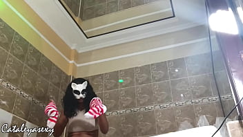 Preview 2 of Stephanie Sage Ecg - Huge tits ebony model changes her costume and poses for camera