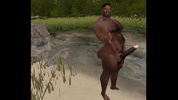 Preview 1 of Sister Call Phone Mom Fuck - lucky beach bimbo gets lucky encounter with muscular,  aggressive nigr bull