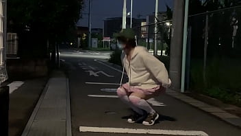 Preview 1 of Anal Sluts Tube - 女装子まゆちゃんがまだ薄暗い早朝の住宅街で服を着たままノーパンで開脚したあと一枚ずつ服を脱いで全裸になって露出