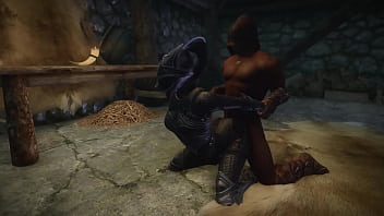 Preview 3 of Solo In Laundry - Skyrim Dark Desires - Android Sex Toy in Bondage
