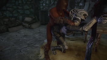 Preview 1 of Solo In Laundry - Skyrim Dark Desires - Android Sex Toy in Bondage
