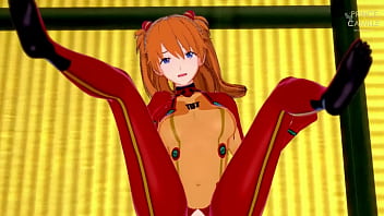 Preview 2 of Juliette Jacquie Et Michel - Horny Asuka needs sex while wearing her tight suit - Evangelion