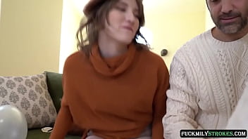 Preview 3 of P X Videos - For this reason,  your stepdaughter should not wear a miniskirt without panties. Horny stepfather fucks his stepdaughter while his wife prepares the party for New Year&#039_s 2024.