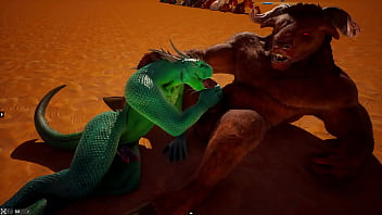 Preview 1 of Korean Girls Cum - WILD LIFE - MINOTAURO FOLLANDO A LAGARTO VERDE
