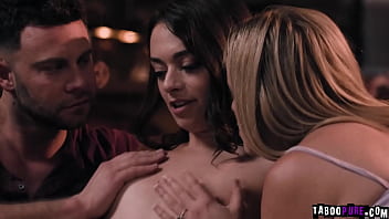 Preview 3 of Sleeping Maid Fucking Owner Son - Seth Gamble and Charlie Forde offering Sophia Burns the same intimacy and makes her join them for a hot threesome fuck sesh