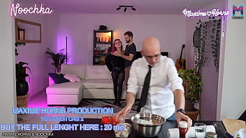 Preview 2 of Leyla Sin - Delivroobignole - Getting fucked and breed next to her date with : Maxime Horns Noochka &amp_ Davy