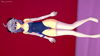 Preview 1 of Teacher Or Ladko Ki - Ganyu footjob (wearing only swimsuit version)