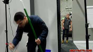 Preview 2 of Xxxxx New Video 2000 Xxxx - Production Assistant Andrew Miller decides to help Shane Cook out with a warm mouth and hole
