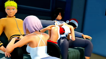 Preview 4 of Bangal Sexvdo - Hentai 3d animated happy New Year by ponchi,  Orgy sex Naruto Sakura Hinata himawari Sasuke Sarada