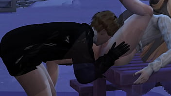 Preview 2 of Sunny Lione Porn Sex Vidio - [3D Game Animation]  On a snowy day,  we have sex in public!
