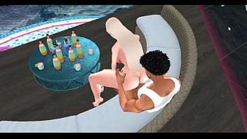 Preview 2 of Sunny Leone With Tattoo Guy - IMVU - Primera noche de trabajo c&oacute_mo bartender y primera noche d&aacute_ndole a un culito blanco.