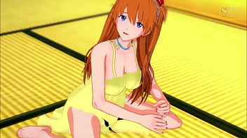 Preview 2 of Saxi Vedio To You Open - Horny Asuka in yellow dress gives you a guided handjob - Evangelion