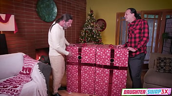 Preview 2 of Sexy Sosano - Horny stepdaughters suck,  exchange their stepfathers&#039_ cocks to suck and fuck with them to have a Merry Christmas 2023