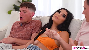 Preview 3 of Ila Yung - Petite Latina teen stepsister Angel Gostosa fucks stepbro and his big cock best friend