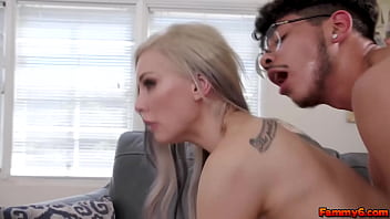 Preview 4 of Buzzer X - Diego Perez practices titty fucking from his wifes stepmom Kenzie Taylor who offers him her big titties