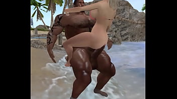 Preview 2 of Kalah Maen Game Kalah Buka Baju - lucky beach bimbo gets worked out by big duane brown&#039_s bbc