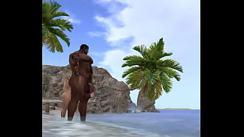 Preview 1 of Kalah Maen Game Kalah Buka Baju - lucky beach bimbo gets worked out by big duane brown&#039_s bbc