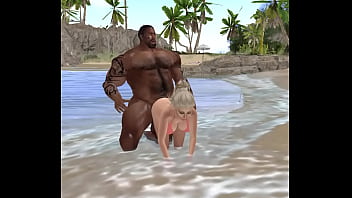 Preview 4 of Kalah Maen Game Kalah Buka Baju - lucky beach bimbo gets worked out by big duane brown&#039_s bbc
