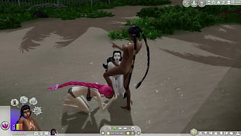 Preview 2 of Bfxxxsexi - sims 4 futas sex in the beach