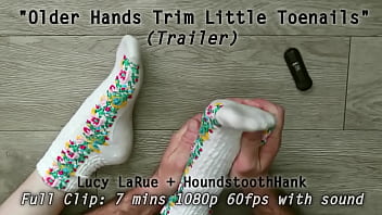 Preview 1 of Sperm Trinken - Older Hands Trim Little Toenails