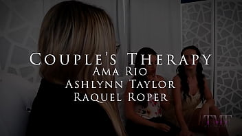 Preview 1 of Indian Vu Clip - Lesbian Couple&#039_s Therapy - Ama Rio,  Ashlynn Taylor,  Raquel Roper