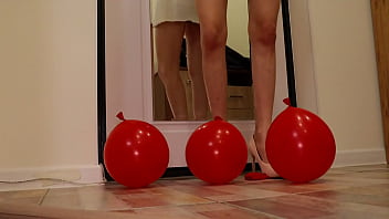Preview 3 of Flies Hairy - Heels crush balloons Crushing heels
