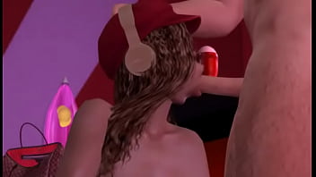 Preview 3 of Aii Heroin - Hunky Sims 4 - After party hunk getting cock worshipped and sucked deliciously by horny slut