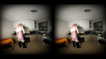 Preview 1 of Indian Momxxx - Kitchen striptease [3D VR180]