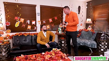 Preview 1 of Family Faking Videos Hd - The Girls Who Saved Thanksgiving Ava Davis ,  Myra Moans ,  Danny Mountain ,  Will Pounder