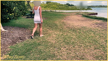Preview 1 of Milk Melons - Wife flashes her pussy waiting for the boat to dock