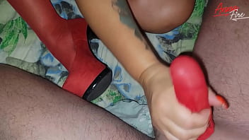 Preview 3 of Anna Sexy Redhead On Skype - I jerked off my StepSon with a red stocking