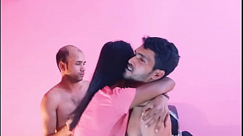 Preview 1 of Cg School Sex - the neighbor&#039_s love story threesome fuck. A girl two guys