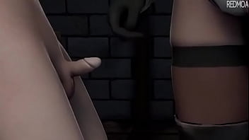 Preview 1 of Thirty Dbm Vj - 2B helps 9S with his little stiffy