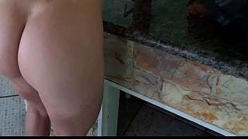 Preview 3 of Mom And Son Xxx In Bathroom - The machine broked on a very hot day,  I got home and the naked maid was washing clothes in the sink