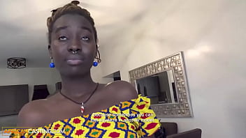 Preview 3 of Pregnant Girl Cock - Tall Black Amateur Babe Shags Big Cock Fake Agent - AfricanCasting