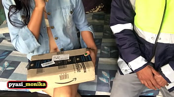 Preview 2 of Indian Huny Moon - Bahan ke lode or zor se chod mujhe, meri choot fad de apne lode se.home alone big ass virgin teen fucked hard by security guard.