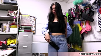Preview 1 of Nite Game - Holly tried to lift some shoes but the shop owner caught her Now lets see how she can pay