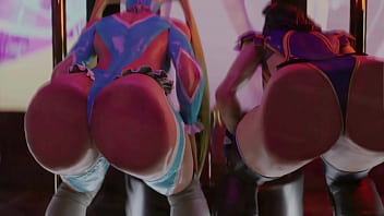 Preview 3 of 14 Sar Wala - chun-li and rainbow mika against glass