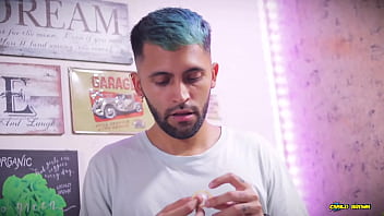 Preview 1 of Nataki Lust In Dogy Style - Looner Condom Popping Camilo Brown Popping Inflated Condoms With His Big Uncut Cock And Licks His Own Cum From The Condom