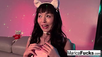 Preview 1 of New Glls 16 Aj Bf Video - Marica gets a gift box of sex toys to use!