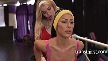 Preview 2 of Free Ori - Jumping Jacks And Jizzing On Tranny&#039_s Racks