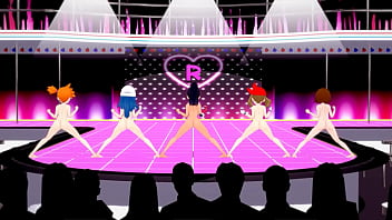 Preview 3 of Bf Barat Hijab - [MMD] Pokemon Girls Captured and Hypnotized to Dance Naked
