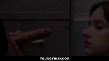 Preview 2 of Iadian Mom - Very Cute Skinny Teen Shoplifter Fucked By Guard  - Melanie Marie