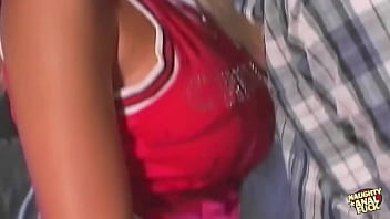 Preview 1 of Gaysex Neighbor - To make the cheerleading team the busty blonde lets him use pound tight butt vigorously