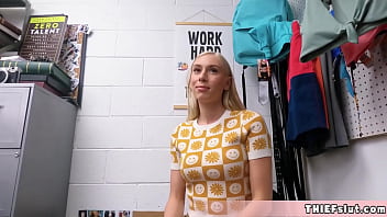 Preview 2 of Www Pakistni Xxx Song Com - Lovely skinny blonde shoplifter decided to offer her tight pussy for the mall cop