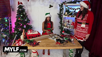 Preview 1 of Docotor Fuck Mom - Mrs. Claus Surprises The Inventive Elf Sparkle In Her Sex Toy Factory Work Area - Lesbian Christmas