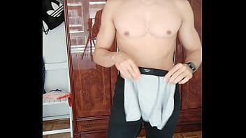 Preview 1 of Arab Aunty With Young Boy - Cumming over my underwear video for a FAN