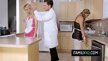 Preview 2 of Pragnent Xxx Bf - Perv stepbrother fucks his stepmom Kyle Mason and stepsister Anastasia Knight for a weird science experiment