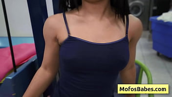 Preview 4 of Pubice Japan - Horny and sexy teen brunette Nikki Mars fucked hard by Jason Legend at thee laundromat
